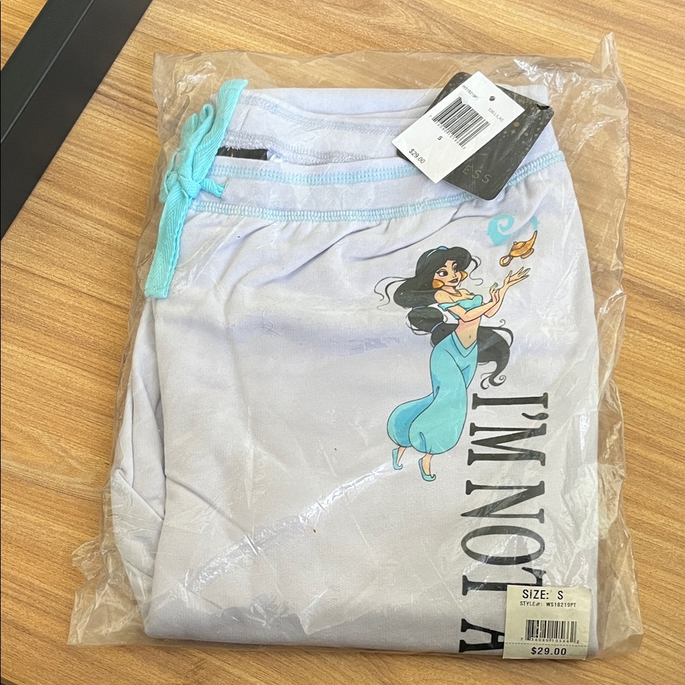 Disney Jasmine Lounge Pants - Light Blue and White